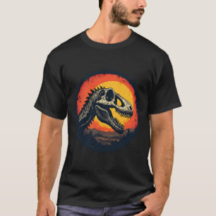 Dinosaurus Schedel Zonsondergang T-Shirt