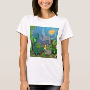 Dinosaurus Selfie Dames Funny Comic T-shirt