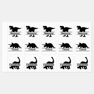 Dinosaurus Silhouet Namen Labels