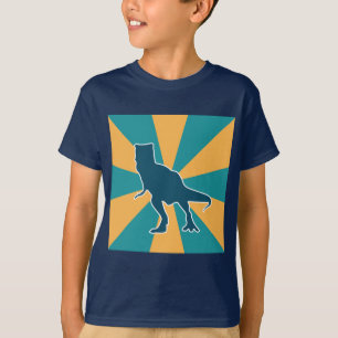Dinosaurus silhouet vette kleuren, dino saurus jon t-shirt