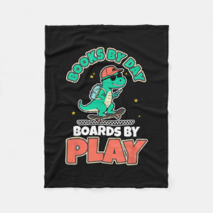 Dinosaurus Skateboarden Boeken Dino Speel Pret Act Fleece Deken