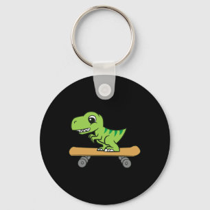 Dinosaurus Skateboarden Schattige Skateboard Dinos Sleutelhanger