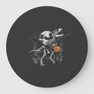 Dinosaurus Skelet Halloween Pompoen Begraafplaats Grote Klok