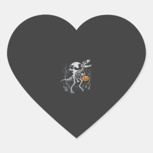 Dinosaurus Skelet Halloween Pompoen Begraafplaats Hart Sticker