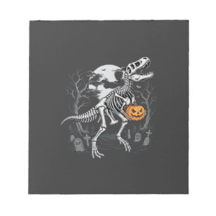 Dinosaurus Skelet Halloween Pompoen Begraafplaats Notitieblok