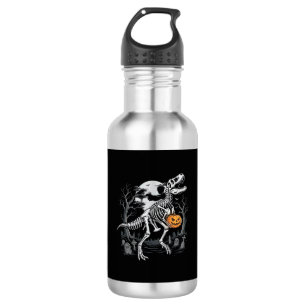 Dinosaurus Skelet Halloween Pompoen Begraafplaats Waterfles