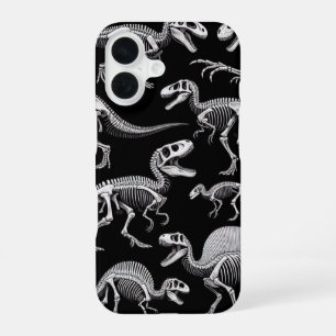 Dinosaurus Skeletten Witte Fossiele Botten iPhone 16 Hoesje