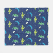 Dinosaurus Space dino kinder Pattern Gift Cute Sum Fleece Deken (Voorkant (Horizontaal))