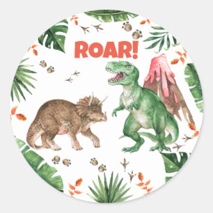 Dinosaurus Sticker Dino Thema Classic Ronde Sticke