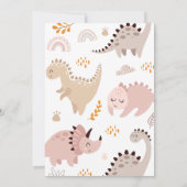 Dinosaurus Stomp Chomp Rawr 1e Verjaardagsfeest Kaart (Achterkant)