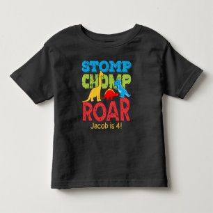Dinosaurus Stomp Chomp Roar Verjaardag Jongen Kinder Shirts