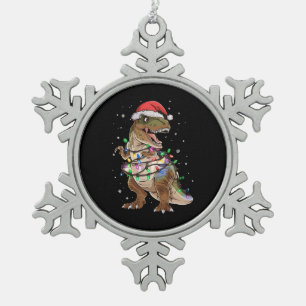 Dinosaurus T-rex Boom Kerst Trui Xmas Dino Tin Sneeuwvlok Ornament
