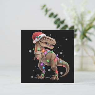 Dinosaurus T-rex Boom Kerstmis Xmas Huisdier Dino  Feestdagenkaart