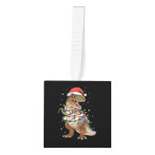 Dinosaurus T-rex Boom Kersttrui Xmas Dino Kubus Ornament (Voorkant)
