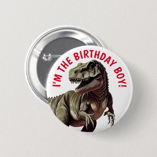Dinosaurus T Rex BOY Ronde Button 5,7 Cm (Voorkant /achterkant)
