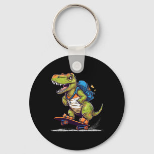 Dinosaurus T Rex Cool Skateboarding Dinosaurus Ska Sleutelhanger