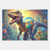 Dinosaurus T-Rex Fantasy World Inpakpapier Vel (Voorkant)