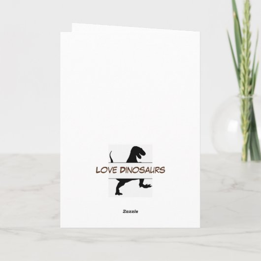 Dinosaurus T Rex Gold 7e Verjaardagsballonnen Kaar Kaart (Achterkant)