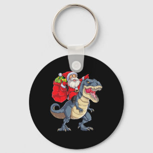 Dinosaurus T Rex Kerstman Kerst Santa Jongens Mann Sleutelhanger