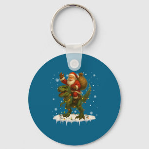 Dinosaurus T Rex Kerstman Kerst Santa Jongens Mann Sleutelhanger
