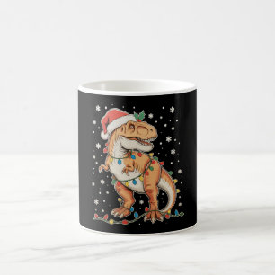 Dinosaurus T Rex Kerstmis Dino Kerstverlichting Va Koffiemok