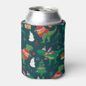 Dinosaurus T-Rex: Nieuwjaar. Blikjeskoeler (Blikje Voorkant)