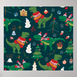 Dinosaurus T-Rex: Nieuwjaar. Poster