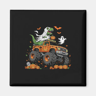 Dinosaurus T-rex Rijdt Monstertruck Halloween Mann Magneet