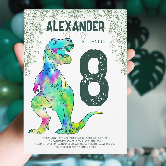Dinosaurus T-Rex Roar Verjaardagsfeestje Kaart