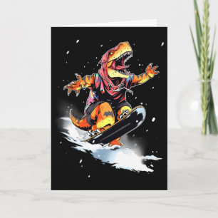 Dinosaurus T-rex Snowboard Snowboard Snowboarder W Kaart