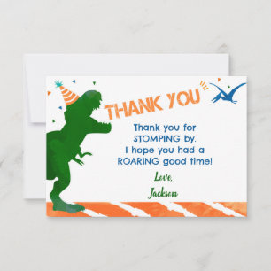 Dinosaurus T-Rex Trex Verjaardagsfeest Dank Je Kaa Kaart