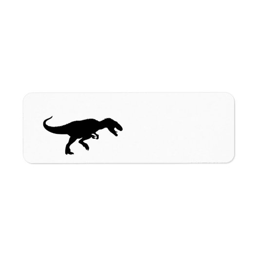 Dinosaurus T-Rex Tyrannosaurus Rex Zwart Silhouet Etiket (Voorkant)