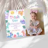 Dinosaurus T-Rex Verjaardag Foto Bedankkaart