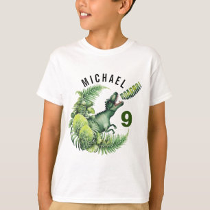 DINOSAURUS T-REX VERJAARDAG JONGEN ELKE LEEFTIJD T-SHIRT