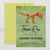 Dinosaurus T Rex verjaardagsfeestje Kaart (Voorkant / Achterkant)