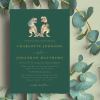 Dinosaurus Thema Bruiloft Groen Goud