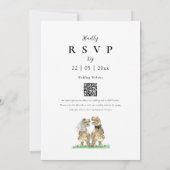Dinosaurus Thema Bruiloft QR Code Kaart (Achterkant)