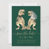 Dinosaurus Thema Bruiloft Save The Date (Voorkant)