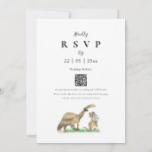 Dinosaurus Thema Trouw QR Code Uitnodiging (Achterkant)