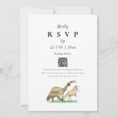 Dinosaurus Thema Trouw QR Code Uitnodiging (Achterkant)