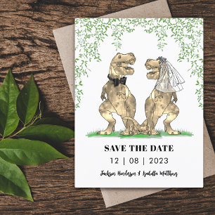 Dinosaurus Thema Trouw Save the Date Briefkaart