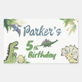 Dinosaurus Theme Party Verjaardag Rechthoekige Sticker (Voorkant)