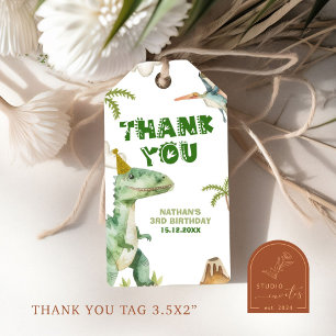 Dinosaurus Three-Rex Jongens Cadeautags Cadeaulabel