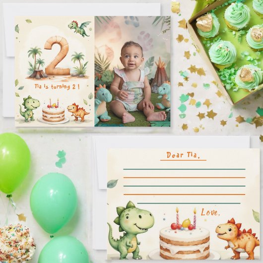 Dinosaurus Tijd Capsule Briefkaart Foto 2e Verjaar
