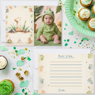 Dinosaurus Tijdcapsule Notitiekaart Foto 1e Verjaa Kaart