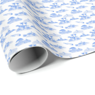 Dinosaurus toile (Periwinkle blauw) Cadeaupapier