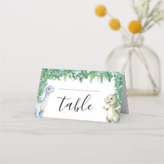 Dinosaurus Tropische Blad Baby Shower Plaatkaarten