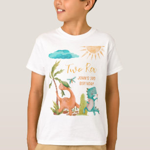 Dinosaurus Twee Rex Verjaardagsfeestje Douche T-shirt