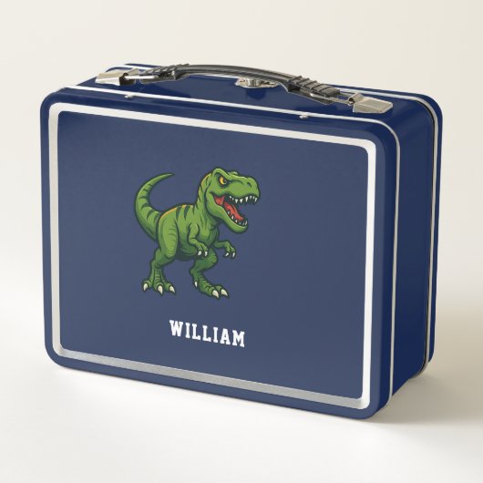 Dinosaurus Tyrannosaurus Rex naam blauw groen (Achterkant)