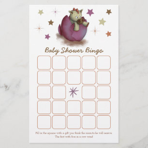 Dinosaurus uit het ei komend Roze Baby Shower Bing